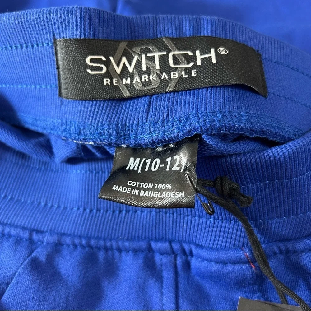 Switch Remarkable Boys Cotton Shorts Royal Blue Size Medium 10/12 Athletic - Picture 3 of 7